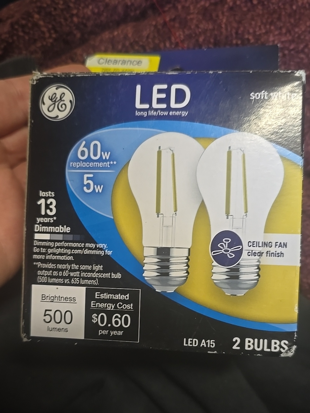 ❤️10/$10 New LED A15 5W (60W Replacement) Soft White Light Bulbs 2 Pack White